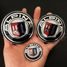 3pcs Alpina Logo Hood Trunk Steering Wheel Center Cap Emblem Badge Decal Sticker