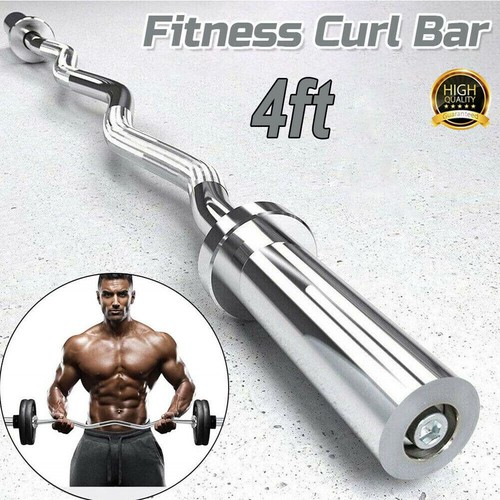 4ft olympic barbell ez curl - barbell, 2"