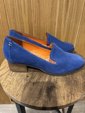 Moshulu LAKOTA Ladies Mid-Blue Suede Court Shoes Block Heel Size 4/37 BNWOT 