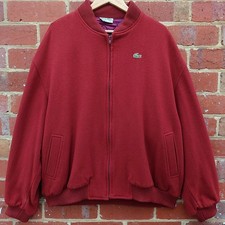 RARE Vintage 80s LACOSTE Wool Satin Letterman Bomber Varsity Jacket - Size 22