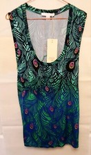 BNWT Matthew Williamson for H&M  Peacock Sleeveless Top Size XL more like 2XL