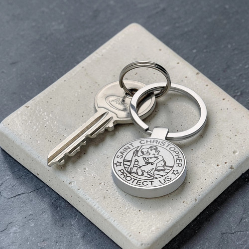 Large silver saint christopher - silver,