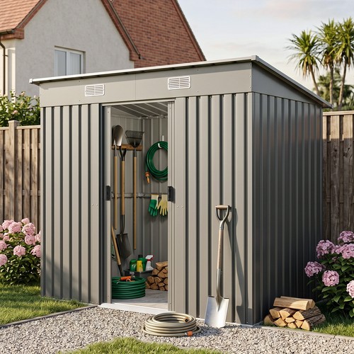 8ft metal garden shed - x,