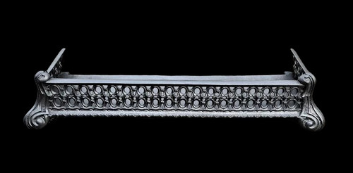 Cast iron fireplace fender - iron,