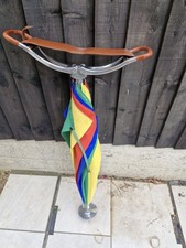 Vintage Gamebird Shooting Stick Fold Out Leather Seat Golf Umbrella