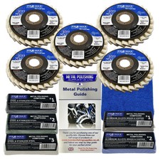 Angle Grinder Universal Metal Polishing Kit, 11pc Felt Flap Wheels