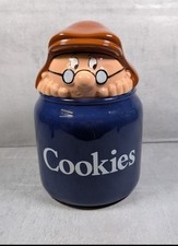 1990s Tetley Tea Gaffer Cookie Jar/Biscuit Barrel By Wade   blue retro