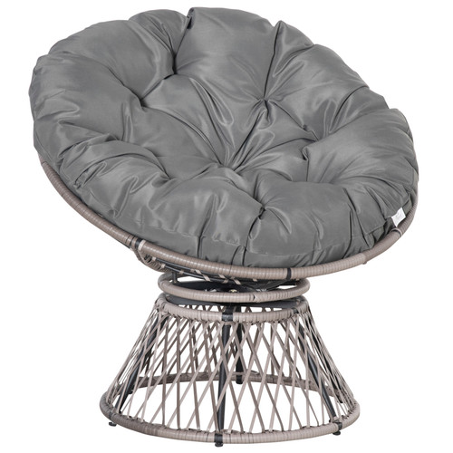 Papasan chair 47x63x74cm grey - chair,