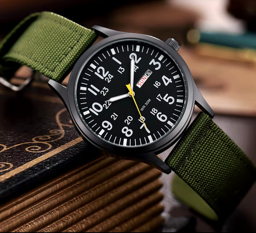 Military style quartz 42mm - military,