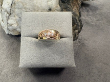 Clogau Welsh 9ct Yellow & Rose Gold Diamond Ring Size P Rare Wales 375.