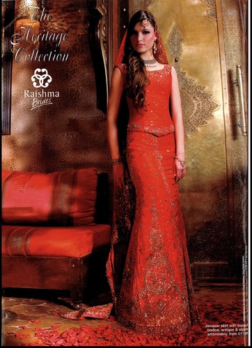Asian bridal lehenga - bridal, red