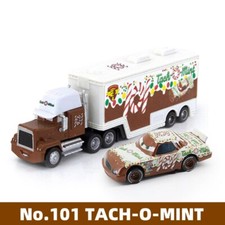 Set of 2 Disney Pixar Cars No.101 TACH-O-MINT Hauler Truck Alloy Model Toy Gift