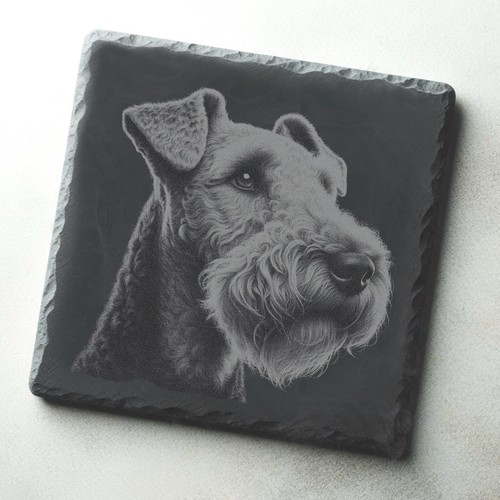 Airedale terrier dog engraved - terrier,