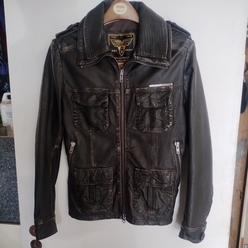 Superdry leather jacket small - superdry,