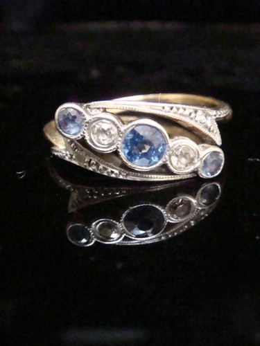 Edwardian 18ct sapphire and - 18ct,