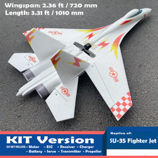 RC Airplane KIT SU35 Fighter Jet Stunt Flying DIY Aircraft EPO Wingspan Plane