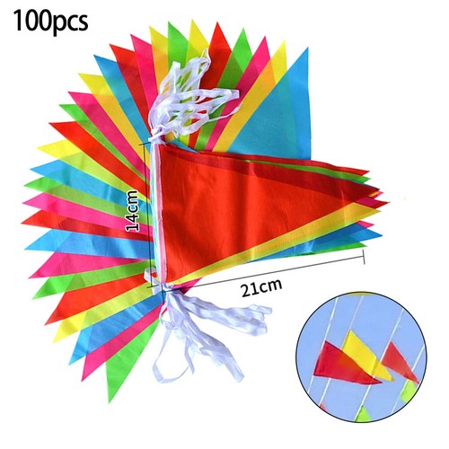 50m multi coloured 100 flags - 50m,
