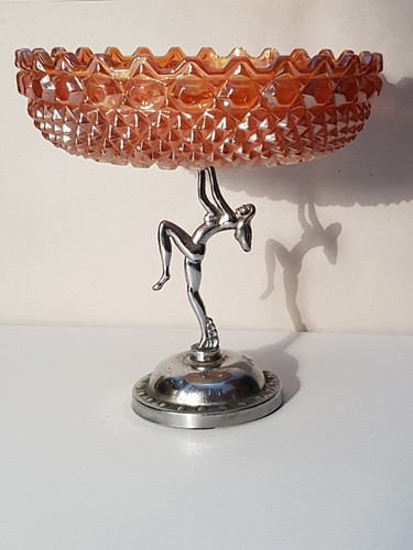 Art deco glass fruit bowl - fruit, on