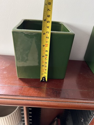 Ceramic flower pot cube - ceramic,