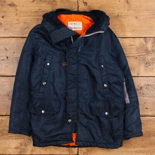 Vintage Gleneagles Outdoor Coat S 80s Talon Zip Parka Blue Zip