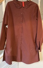 Ewa I Walla Women's Maroon Cotton Blouse Size M    44792 excellent condition 