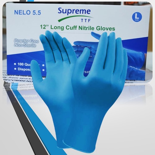 Disposable blue nitrile long - nitrile,