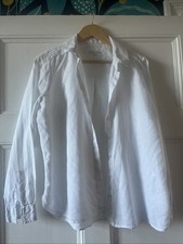 Marks And Spencer’s White Linen Shirt Women Size 16 Long Sleeve