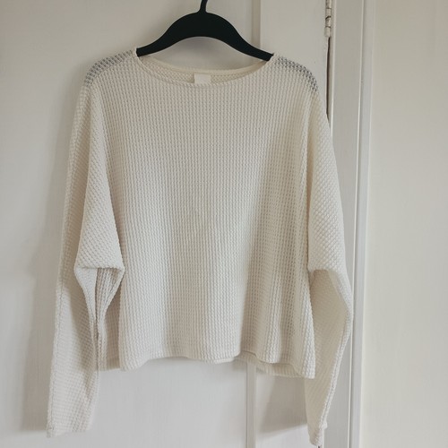 Cream textured waffle knit - h&m,