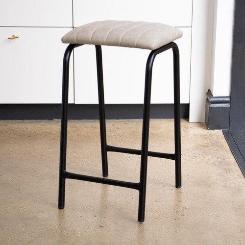 White bar stool faux - white,