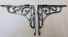 PAIR of VINTAGE CLASSIC OLD VICTORIAN SCROLL SHELF BRACKETS BRACKET CAST IRON