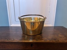 Antique, large brass jam pan -