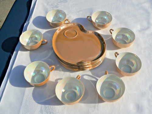 Vtg set noritake peach - vtg,