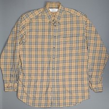 BURBERRY London Shirt Nova Check Long Sleeve Check Beige Men’s Size Large