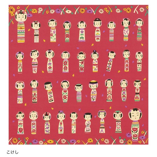 Furoshiki kokeshi dolls - kokeshi,