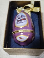 Mr. Christmas Porcelain Egg Musical Ornament Oh Little Town Of Bethlehem B3