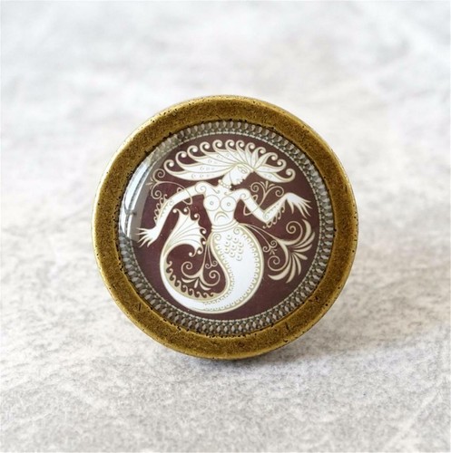 Mermaid knobs retro - mermaid, drawer