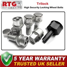 4x Trilock Locking Wheel Bolts For Renault GTA 1984-2003 (Alloy Wheels) Silver