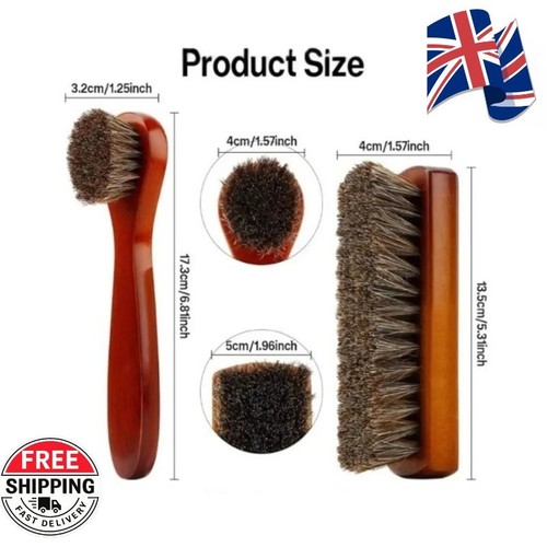 Piece horsehair shoe brush - 2-piece,