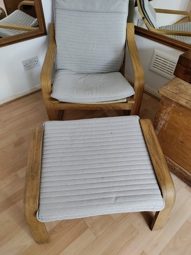 Poäng armchair and footstool - and,