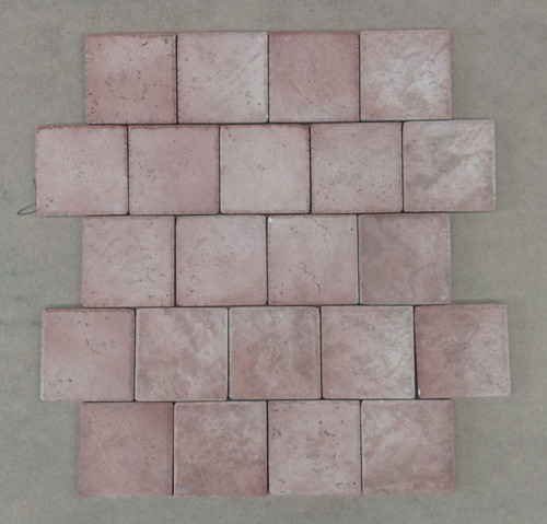 Red pink ceramic bevelled - pink,