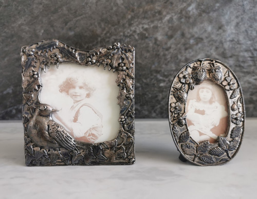 Pair photo frames silver - pair,