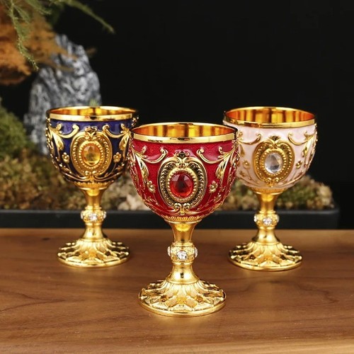 Jewelled metal goblet - jewelled,