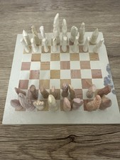 Vintage  Marble Stone /Chess Set - Hand Carved Pieces