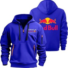 Red Bull Racing Hoodie Men Half Zipper Moto Sweatshirt 2025 Fashion Pullover Top