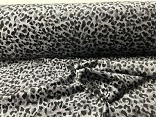 Leopard Velvet material upholstery furnishing fabric 140 cm wide by next grey