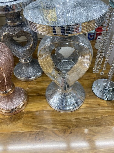 Silver venetian mirrored table - silver,
