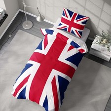 GB Flag Union Jack Flag Custom Made Soft Single Bed Duvet Cover Set Pillowcase