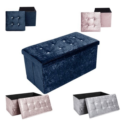 Crushed velvet storage box - velvet,