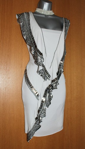 Karen millen grey silk beaded - grey,