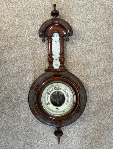 Vintage wooden wall aneroid - wall,